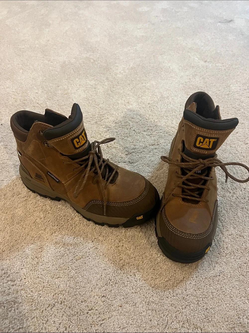 Brown Lace-Up Work Boots